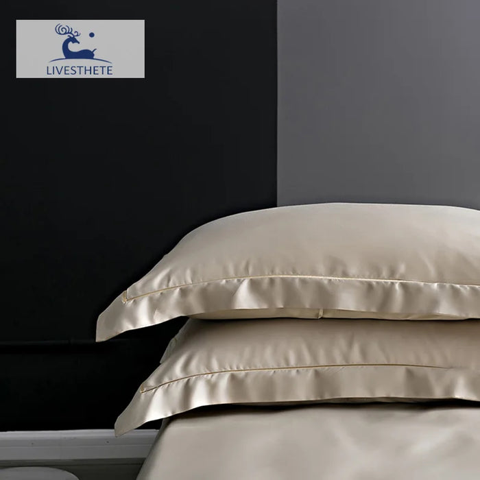 Liv-Esthete 25 Momme Euro Luxury 100% Nature Silk Pillowcase Healthy For Skin Silky Bedding Pillow Case For Women Men Adult