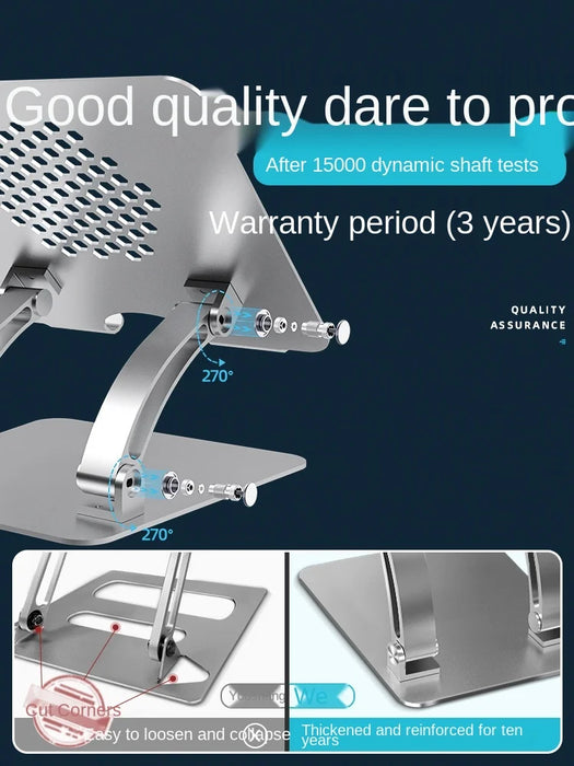 GY Desktop Adjustable Folding Laptop Stand Bracket Computer Heightening Insole High Support Frame Aluminum Alloy