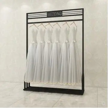 Golden clothing display rack wedding dress rack high-end clothes rack photo studio dress cheongsam women's clothing store shelf