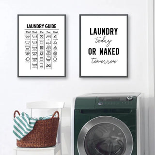 Laundry Today Room Wall Decor Laundry Symbols Guide Art Canvas Painting  Print Poster Laundry Room Wall Picture Decoration YX138