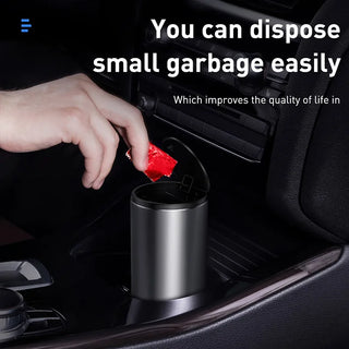 Baseus Car Trash Bin Alloy Garbage Can For Car Dustbin Waste Rubbish Basket Bin Organizer Storage Holder Bag Auto Accessories