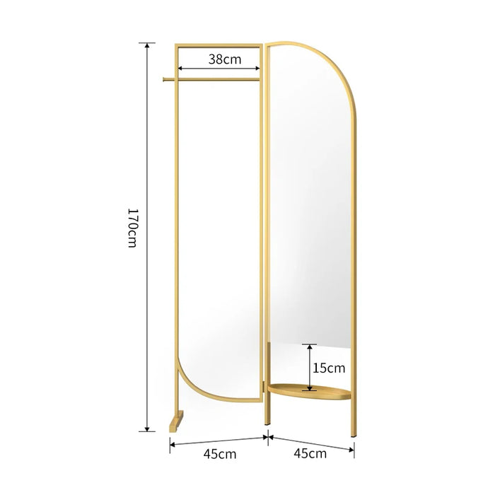 TT Multi-Functional Ins Modern Simple and Light Luxury Home Indoor Living Room Floor Full-Length Mirror Hanger