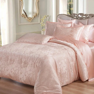 4 PCs Set Sheet Duvet Cover 19 Mm 100% Mulberry Silk  Seamless Super King Champagne Pink Colors Customize