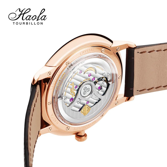 Haofa Automatic Mechanical Business Watch for Men Sapphire Automatic Movement Ultra-thin Watches Mens Calendar Waterproof 1606