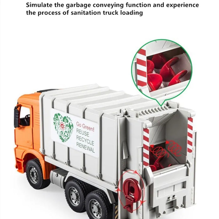 Large Loading Garbage Transfer Car Electric Trash Traffic Sanitation Truck Can Lifted With 3 Rubbish Bin Garbage Sorting Trucks