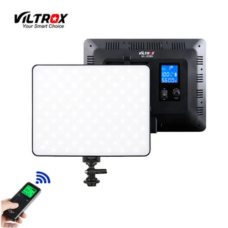 VILROX 3/2pcs VL-200T Bi-color Dimmable Wireless remote LED Video Light Panel Lighting Kit+75" Light Stand for studio shooting