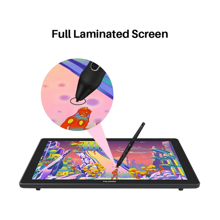 23.8 Inch HUION Kamvas 24 Plus Graphics Tablet Monitor with Screen IPS QLED Full Laminated 140% sRGB Drawing Display Digital Pen