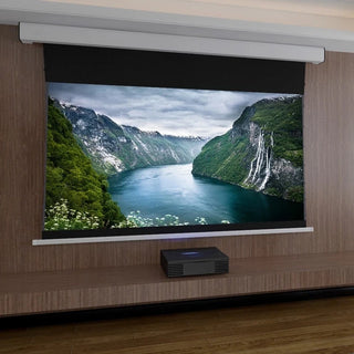 150 Inch Motorized Drop Down Screen UST Projector Ambient Light Rejecting 4K Ceiling Projector Screen