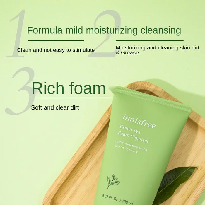 GY Facial Cleanser Green Tea Female Deep Cleansing and Pore Refining Male Oil Control Acne Cleansing