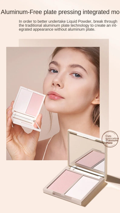 zq  Two-Color Highlight Powder Matte Highlight Repair Blush Makeup Palette Face Brightening Multi-Functional Palette