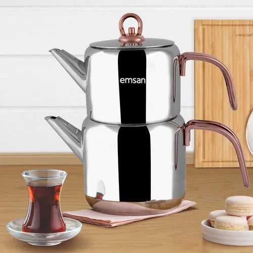 Emsan Heritage Induction Based Teapot Set home kitchen steel stainless housewives and office used in the areas of quality