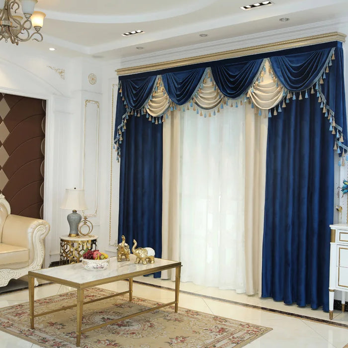 Nordic Style Velvet Curtains American-style for Living Room BedRoom Luxury Flannel Curtain Velvet Curtains Tulle Valance Custom