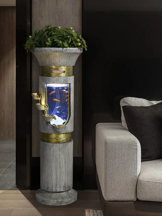 TT Creative Nordic Living Room Water Fountain Fish Tank Modern Light Luxury Home Decorations Floor Ornaments