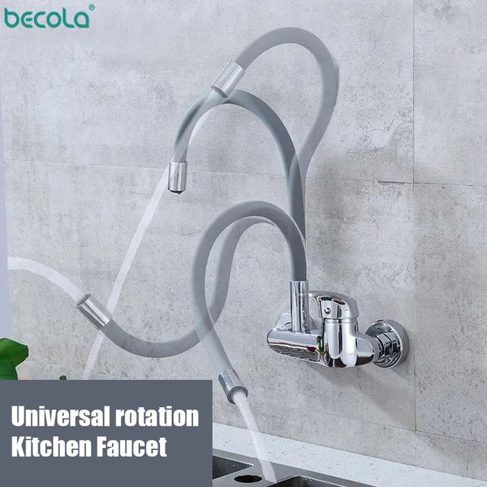 Becola 360 Rotation Faucet Chrome Cold and Hot Water Power Swivel Kitchen Sink Mixer Tap Single Handle BR-9108