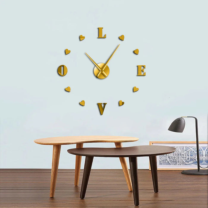 DIY Heart Shaped Numbers Wall Art Large Wall Clock Hearts Wall Decor Nursery Artwork Big Clock Wall Romantic Valentines Gifts