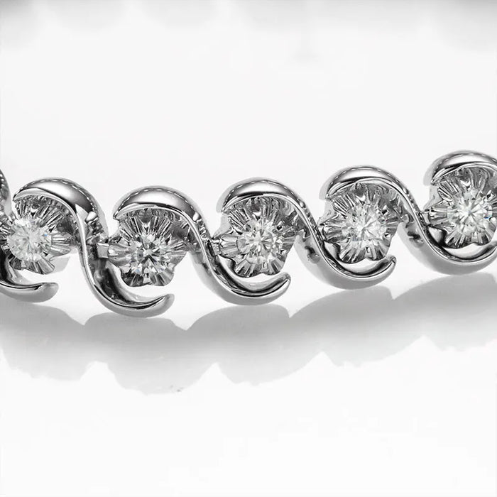 3.0mm IJ  VVS1 925 Silver Fashion Jewelry Bracelet 17cm-20cm EX Round Cut  Galaxy Bracelet Loose Moissanite Factory Supplier