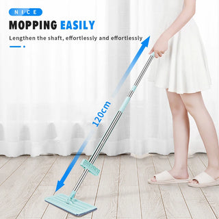 Hands Free Wash Squeeze Mop with 2 Microfiber Pads, 360 Degree  Spin Mop, Easy Self Wringing Cleaning Floor Mop