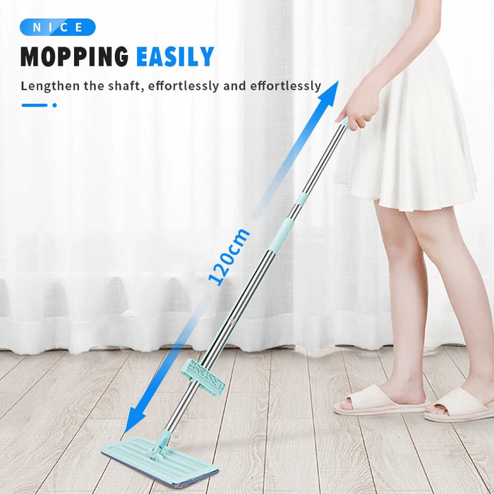 Hands Free Wash Squeeze Mop with 2 Microfiber Pads, 360 Degree  Spin Mop, Easy Self Wringing Cleaning Floor Mop