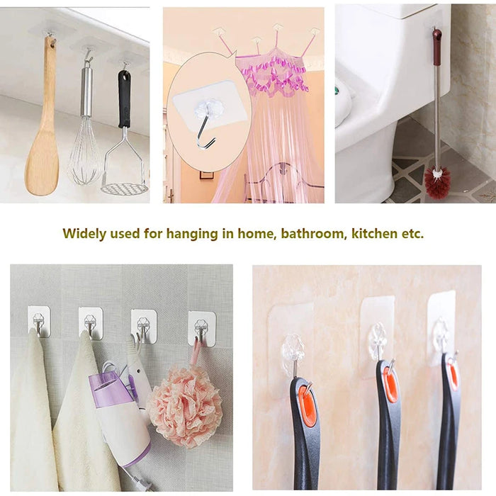 Transparent Hooks for Bathroom Self-Adhesive Door Wall Hook Hanger Suction Coat Rack Garlands Towel Hook Hangers on Wall 1-30Pcs