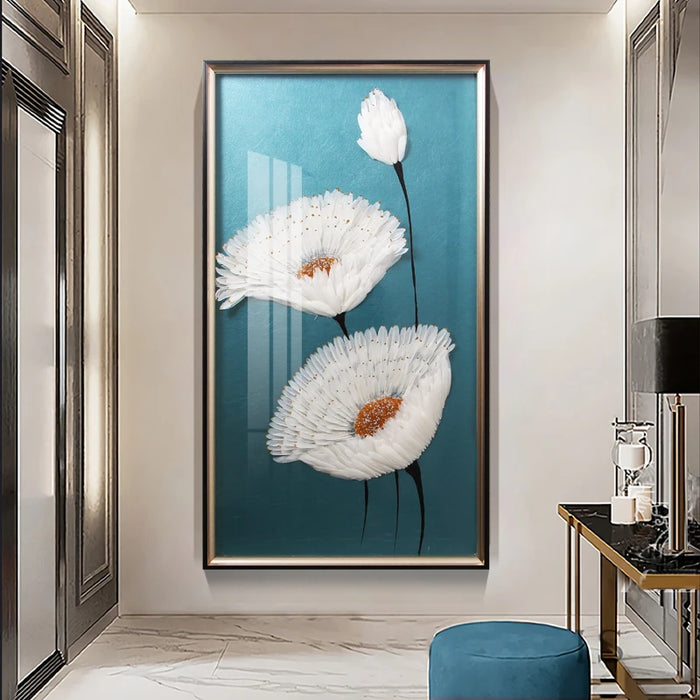 CX Entrance Decoration Mural Bedroom Light Luxury and Simplicity Modern Three-Dimensional Handmade Feather Decorative Painting