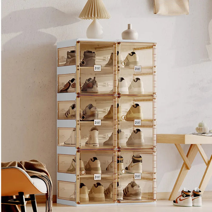 Fashion Folding Transparent Shoe Rack Household Indoor Economy Dormitory Shoes Storage Dust-proof Storage Shoe Cabinet