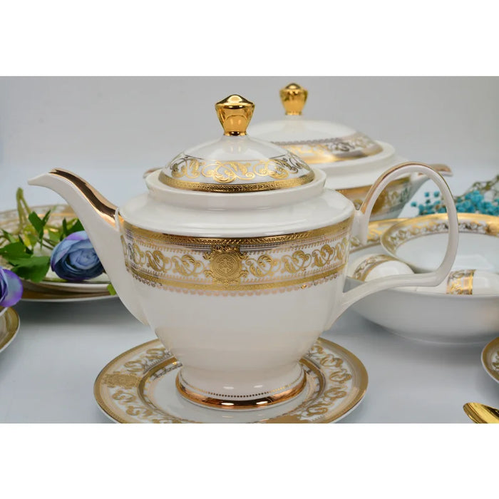 17pcs High quality Bone China Tea Set With Teapot for 6 people