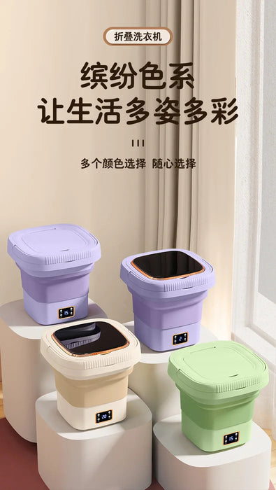 Digital Display Screen Folding Washing Machine 9L Small Automatic Portable Baby Underwear Mini Washing Machine With Dryer