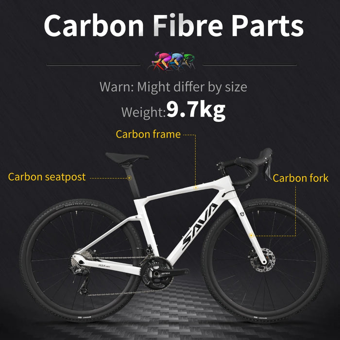 700x40c Gravel Bike Carbon Frame Travel Gravel Road Bike with SHIMANO GRX-600 22 Speeds Group sets Cyclocross Bike