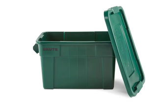 Rubbermaid Commercial Products Brute Tote Storage Container with Lid-Included, 20-Gallon, Dark Green, Reusable