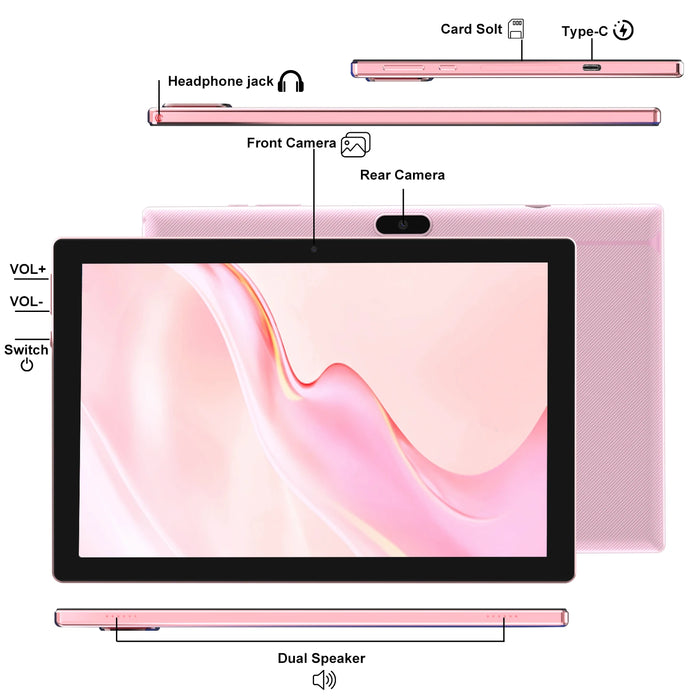 【World Premiere】QPS 2 in 1 Tablet, 10 inch Android 11 Tablets with Keyboard Case Mouse Stylus, 6GB RAM+64GB ROM