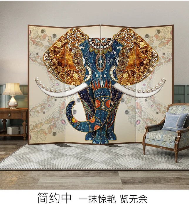 Bag edge folding screen partition block living room sample room porch company mobile Nordic elephant folding screen