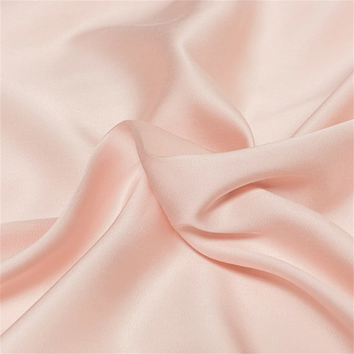 Liv-Esthete Women Double Color 100% Silk Bedding Set Silky Pink Queen King Duvet Cover Flat Sheet Pillowcase Bed Linen Set