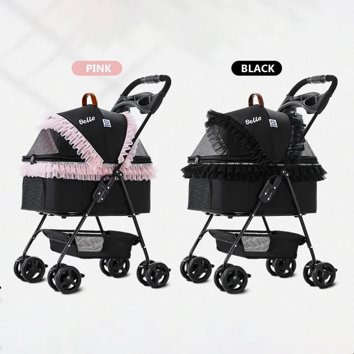 Princess series universal wheel cat and dog stroller universal pet stroller