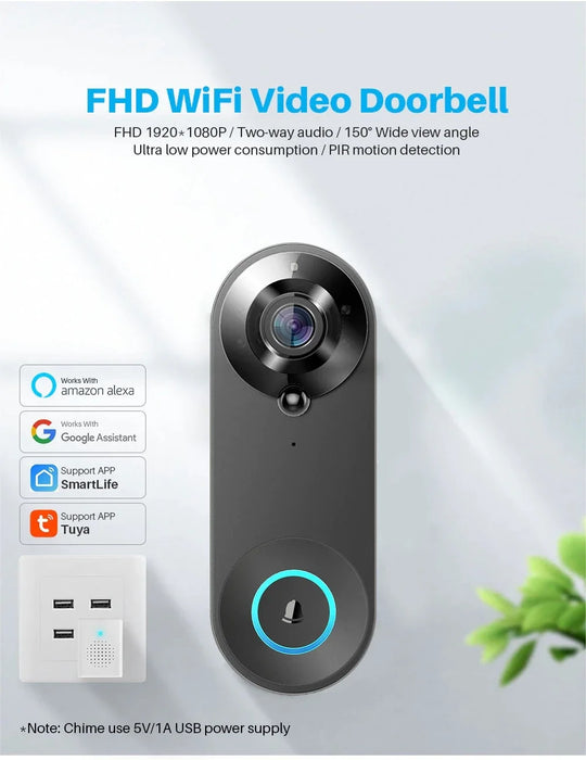 Smart Ring Video Deurbel 2.4G Draadloze Deurbel Camera Video Home Security Remote Deurbel Ring