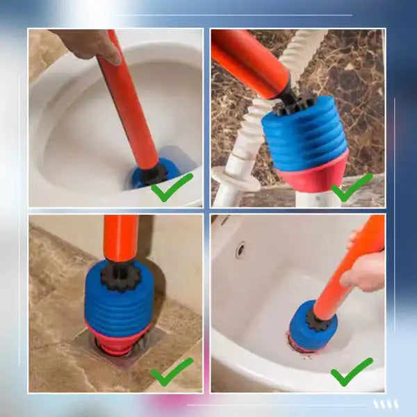 High Pressure Toilet Clog Remover with High Resilience Sealing Plunger Head Once Unclog Toilet Drainage Pipeline Dredger