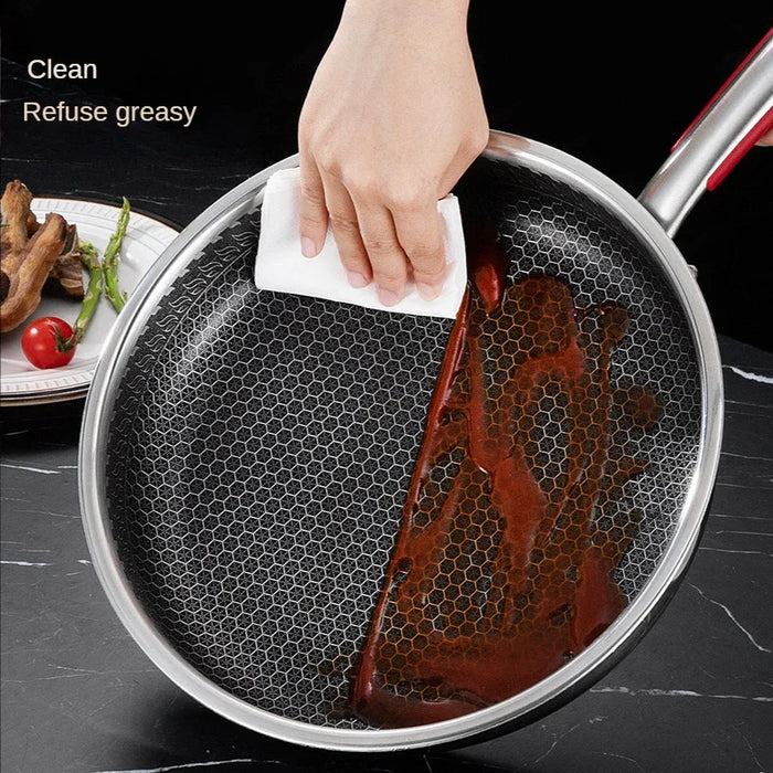 Pans 316 Stainless Steel Frying Pan  Non-stick Home Honeycomb Pancake Omelet Pan  Multi-functional Steak Wok   New Products