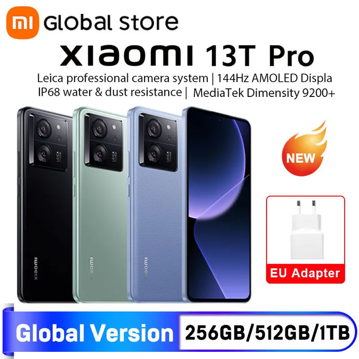 Xiaomi 13T Pro Global Version 6.67" 144Hz AMOLED Display 5G 50MP Leica Camera 5000mAh Battery 120W HyperCharge IP68 Waterproof