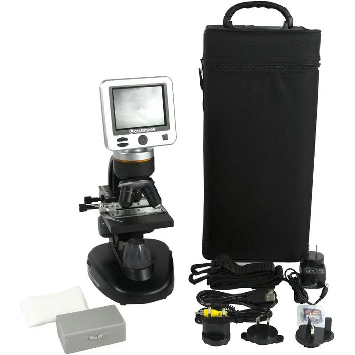 LCD Digital Microscope II – Biological Microscope with a Built-in 5MP Digital Camera – Adjustable Mechanical Stage