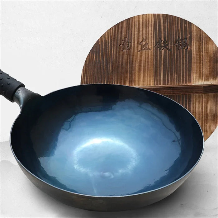 Chinese Professional woks 36000 times Hand forging Wok Hand Hammered Iron woks Stir-Fry Non Stick Carbon Steel Wok pan