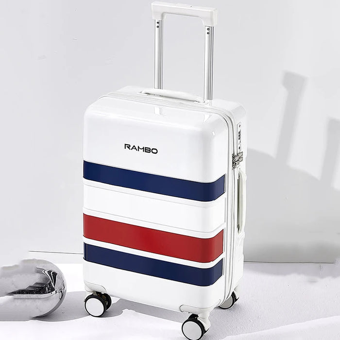 Color striped luggage female luggage Male password zipper boarding box Internet celebrity suitcase