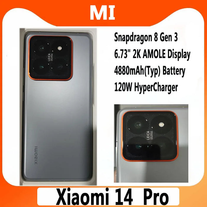 Xiaomi 14 Pro Smartphone Snapdragon 8 Gen 3 120HZ Screen 50MP Leica Camera IP68 Waterproof 120W HyperCharger 4880mAh Mi 14 pro