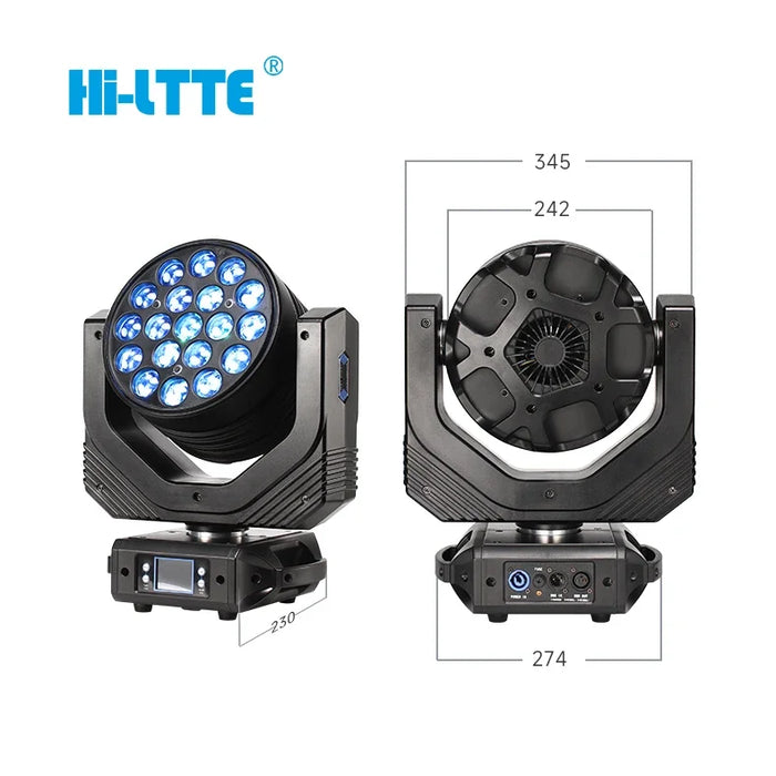 high power brightness 19pcs 40w led rgbw 4in1 zoom wash moving head light