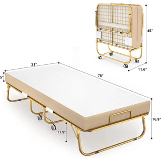 Guest Bed on Wheels Beds and Furniture Luxury Glod Multifunction Folding Sofa Bed Folding-bed 75” X 31” Sleeping Home