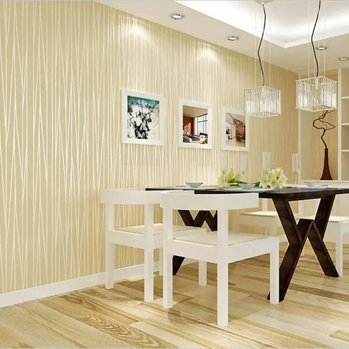 Modern minimalist thickened fine striped plain non-woven wallpaper living room bedroom TV background wall warm hotel wallpaper