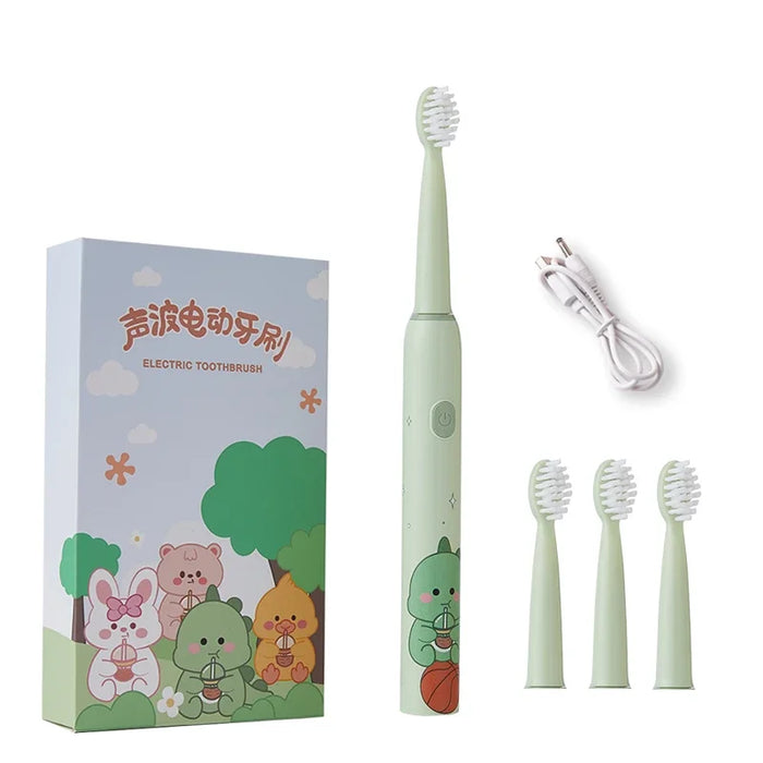 CH-905ET (milk Tea) ElectricToothbrush Rechargeable Cartoon Smart Children Electric Toothbrushes Waterproof For Kids