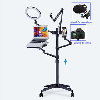 ZB-3 Floor live stand set 5-in-1 Multifunctional 10"-17" laptop stand light mount microphone camera holder youtube makeup video