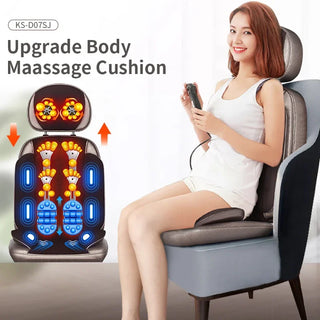 JinKaiRui Electric Neck Back Body Household Massager Vibrate Cervical Malaxation Device Infrared Heating Massage Pillow Chair