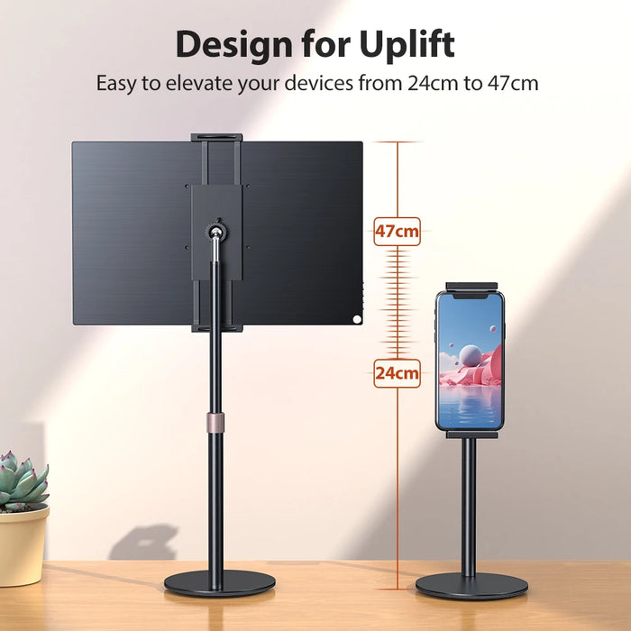 UPERFECT Rotating Portable Monitor Stand Height Adjustable Vesa Monitor Tablet Free Standing Low Profile Desk Mount up to 17.3"