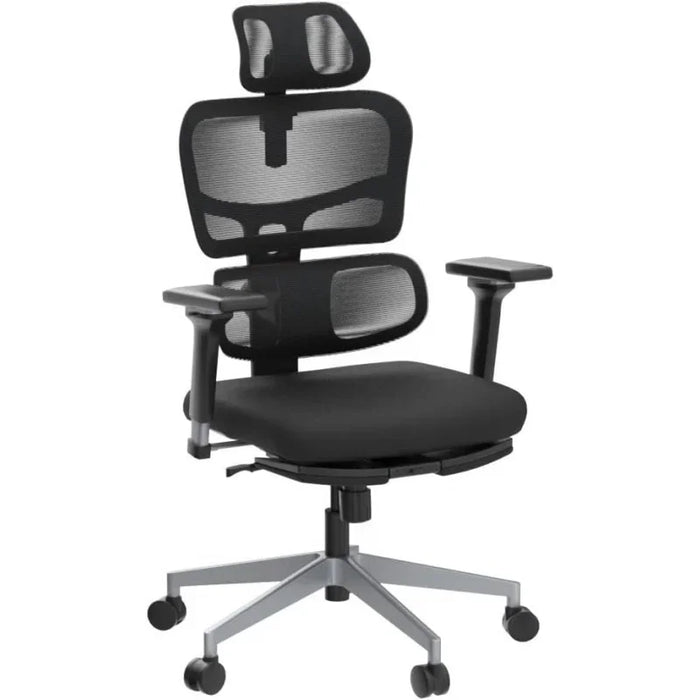 Ergonomic Office Chair with Footrest- High Back Desk Chair with Unique Adjustable Lumbar Support, Seat Depth Adjustment, Tilt Fu