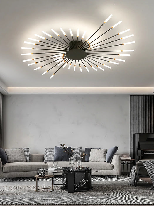 Modern LED Ceiling Chandelier lighting Living room Novelty fireworks shape light Nordic Black/Golden Home decor Bedroom fixtures